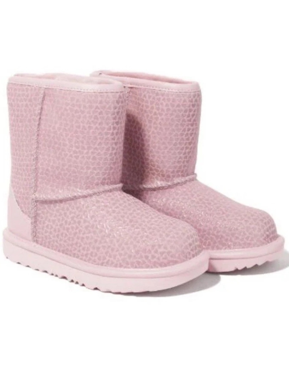 UGG Light Pink Short Shearling-Trim Boots